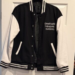 Black and White One Piece Varsity Jacket, Size Small (Unisex)
